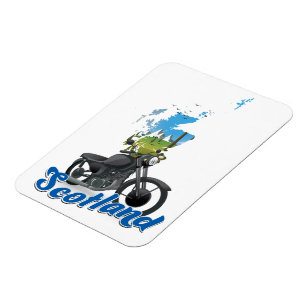 Skottland - motorcykel karta resesposer magnet