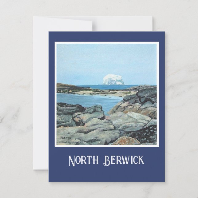 Skottland North Berwick fin konst oljemålning Julkort (Framsida)