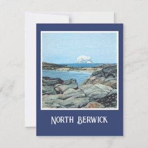 Skottland North Berwick fin konst oljemålning Julkort