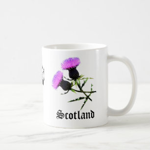 Skottland pipblåsare, blommathistle kaffemugg
