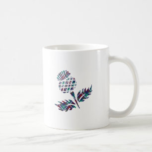 Skottland presenterar Scottish Thistle Tartan Plad Kaffemugg