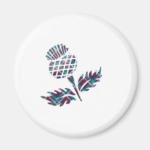 Skottland presenterar Scottish Thistle Tartan Plad Magnet