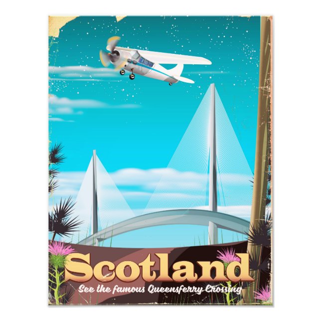 Skottland Queensferry Crossing-reseaffisch Fototryck (Framsidan)