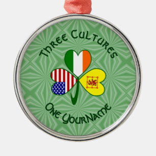 Skottland rampant irländska flaggor shamrock anpas julgransprydnad metall