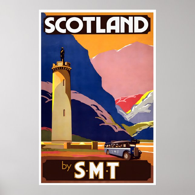 Skottland Resa Affisch Scottish Motor Traction Kon (Framsidan)