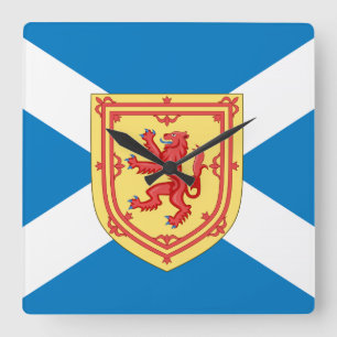Skottland royalärmar och flagga fyrkantig klocka