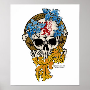 Skottland skalletatuering poster