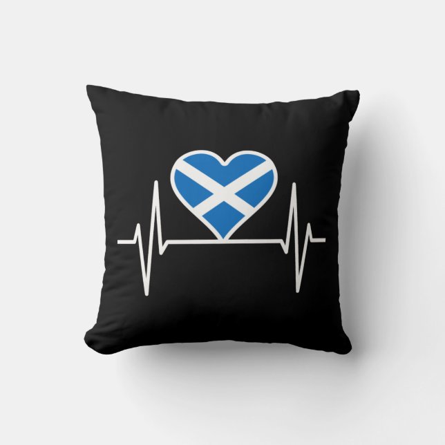 Skottland - Skottlands flagga hjärtslag Kudde (Framsida)
