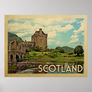 Skottland slottvintage resor poster