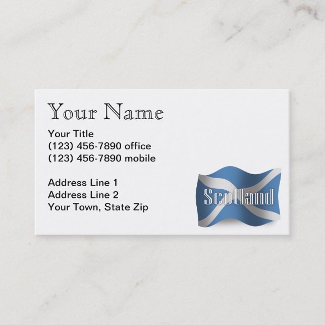 Skottland som vinkar flagga visitkort (Framsida)