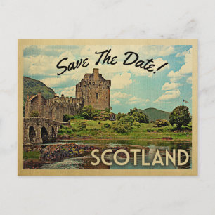 Skottland Spara datum Eilean Donan slott Meddelande Vykort