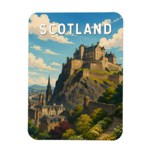 Skottland Storbritannien Illustration Resa Konst Magnet
