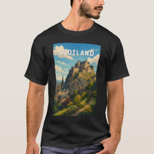Skottland Storbritannien Illustration Resa Konst T Shirt