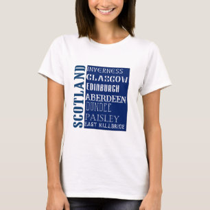 Skottland Subway-ordkonst T Shirt