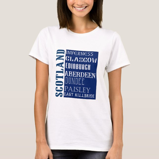 Skottland Subway-ordkonst T Shirt (Framsida)