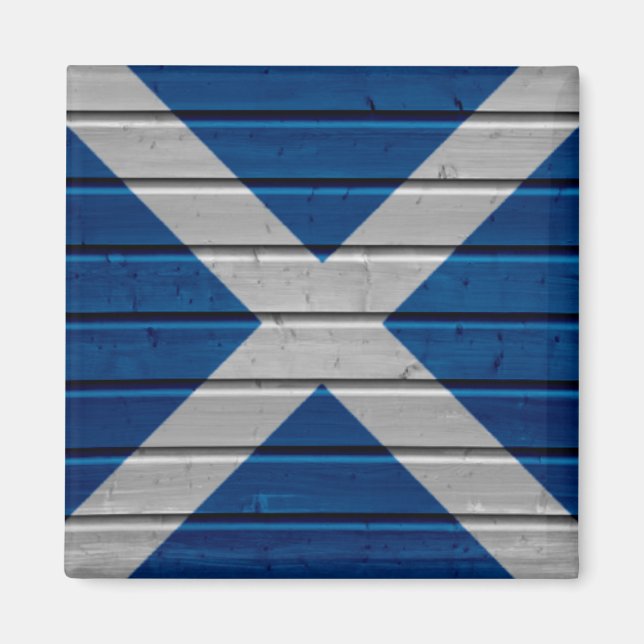 Skottland Träplanktextur Magnet (Framsidan)