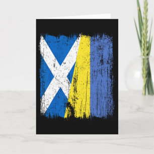 Skottland Ukraina Halv Flagga Skotsk Ukrainsk Arv Kort
