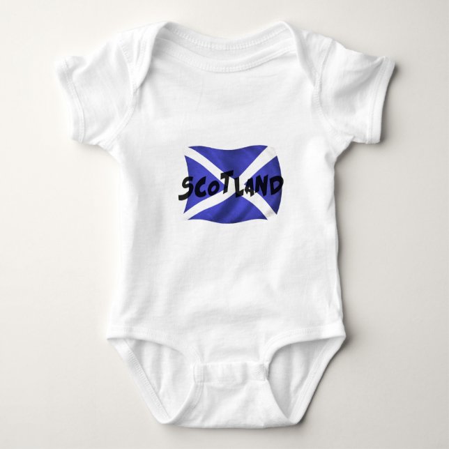 Skottland Vågigt Flagga Tee (Framsida)