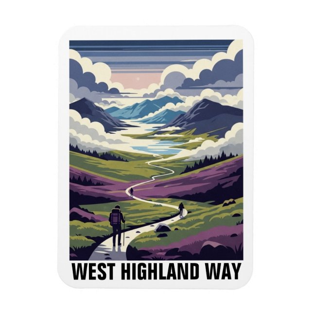 Skottland West Highland Way Resa Magnet (Vertikal)