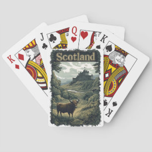 Skottlands design: Highland Cow, Castle and Scener Casinokort