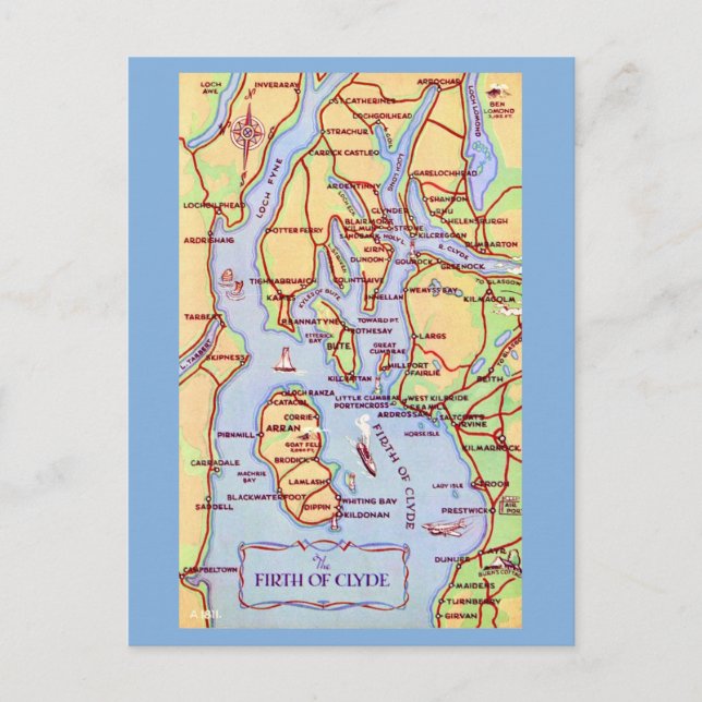 Skottlands Firth of Clyde Vykort (Framsida)