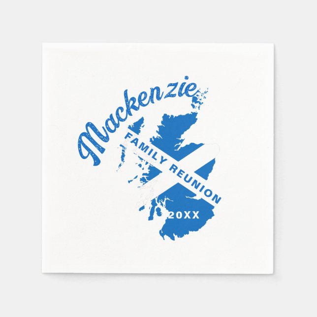 Skottlands Flagga Familjeåterträff  Pappersservett (Framsidan)