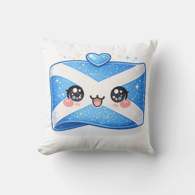 Skottlands flagga Kawaii kudde kudde (Framsida)
