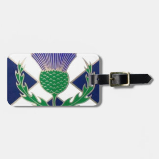 Skottlands flagga och tistel bagagebricka