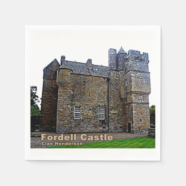 Skottlands Fordell Castle - Henderson Klan Pappersservett (Framsidan)