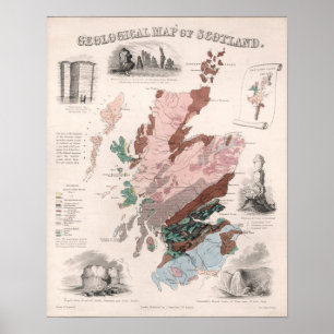 Skottlands geologiska Karta Poster