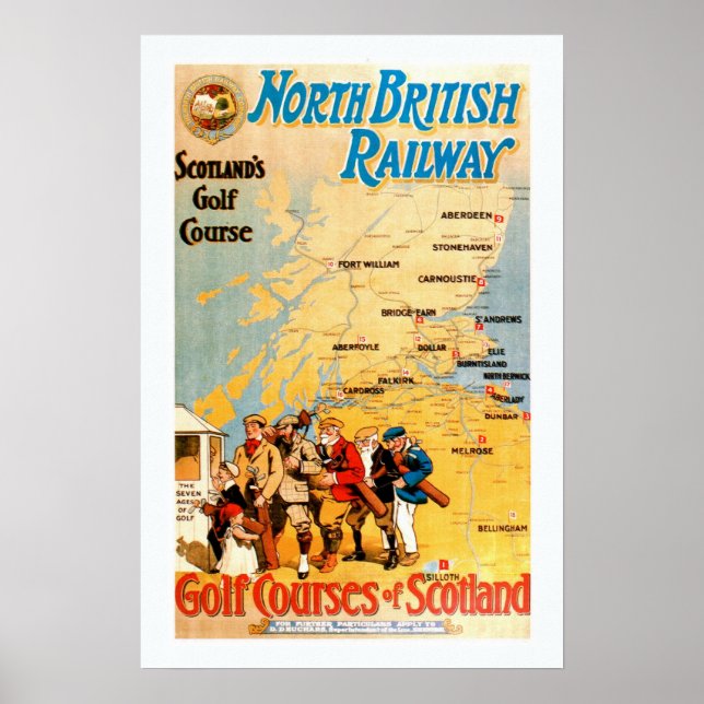 Skottlands Golf Course Print Poster (Framsidan)