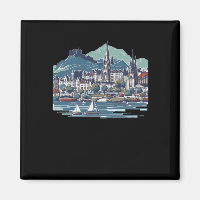 Skottlands häftiga 3d Sketch Isle of Skye Magnet (Framsidan)