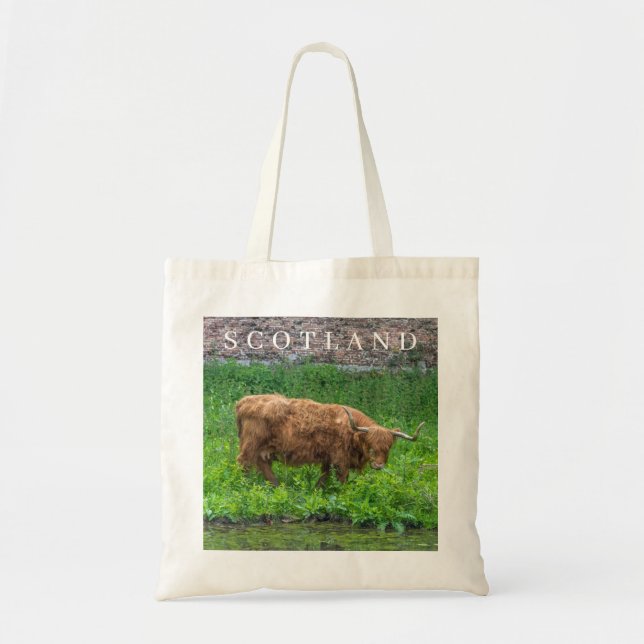 Skottlands Highland Cow-vy till påsen Tygkasse (Framsidan)