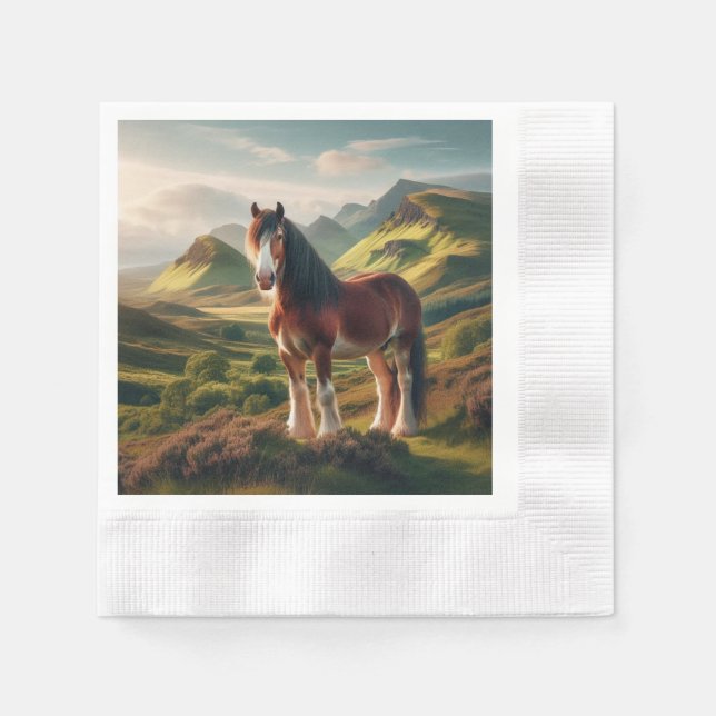 Skottlands högland Clydesdale-häst Pappersservett (Framsidan)