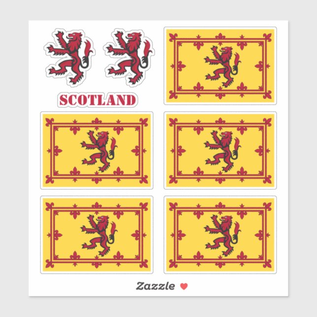 Skottlands klistermärken, Rampant & Scottish Flagg Klistermärken (Ark)