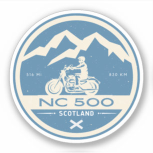 Skottlands nordkust 500 motorcykeltur klistermärken