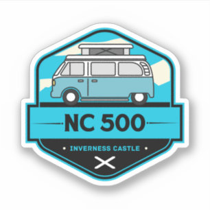 Skottlands North Coast 500 husbilsrutt Klistermärken