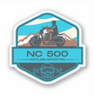 Skottlands North Coast 500 motorcykelrutt Klistermärken