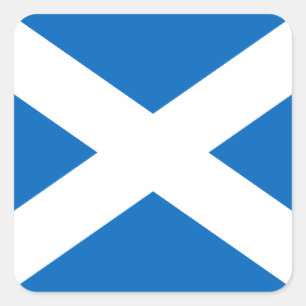 Skottlands saltire, skotsk Flagga (Officiell Färg) Fyrkantigt Klistermärke