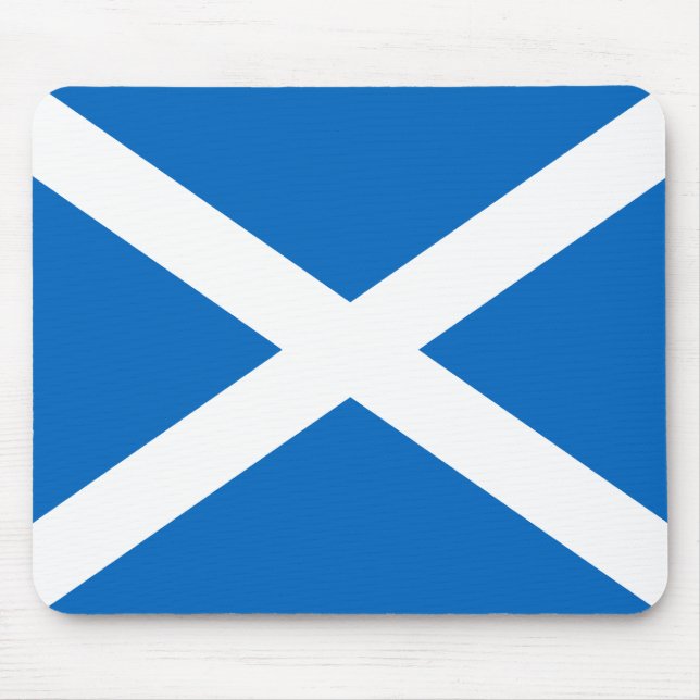 Skottlands saltire, skotsk Flagga (Officiell Färg) Musmatta (Framsidan)