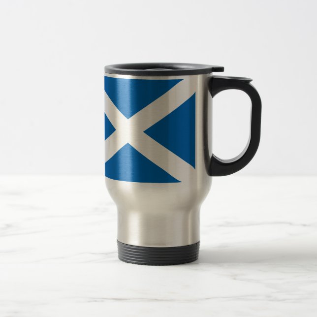 Skottlands saltire, skotsk Flagga (Officiell Färg) Resemugg (Höger)