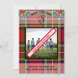 Skottlands Stewart-Klan Tartan Castle Julafton Julkort