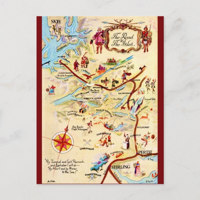 Skottlands väg till öarna vykort (Framsida)