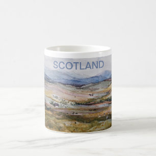 Skottlands vattenfärgslandskap kaffemugg