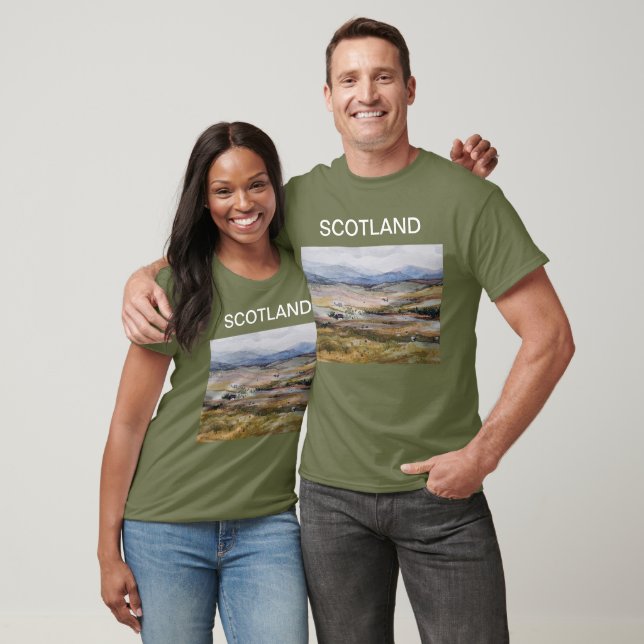 Skottlands vattenfärgslandskap t shirt (Unisex)