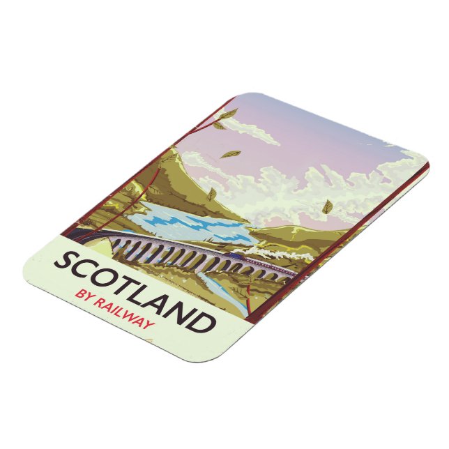 Skottlands Vintage - lokomotiv reseaffisch Magnet (Vänstra Sidan)