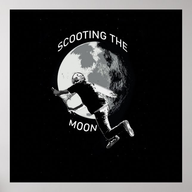 Skottning i Måne - Stunt Scooter Poster (Framsidan)