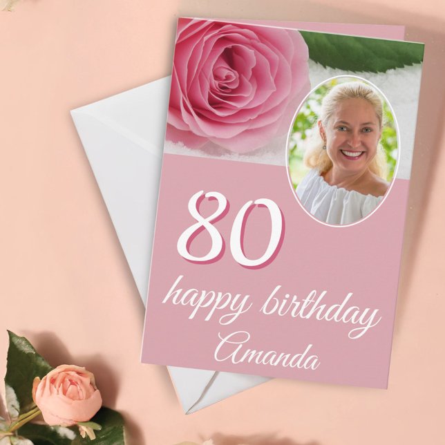 Skottrosblomma Foto Blommig 80-årsdagskort Kort (Skapare uppladdad)