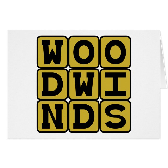 Skotvindar, musikinstrument hälsningskort (Framsidan Horizontal)