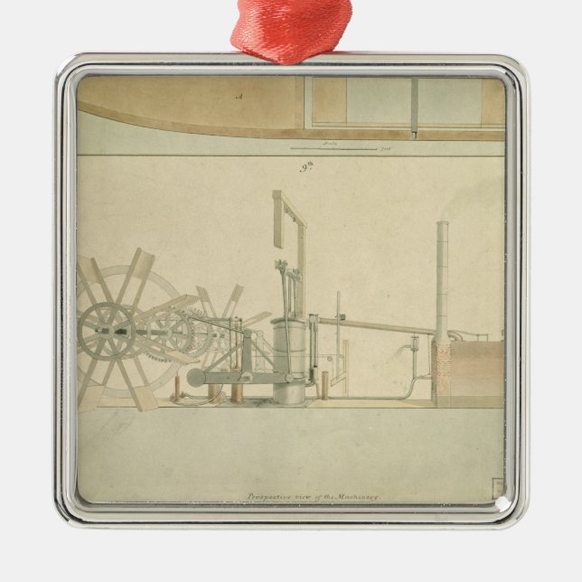 Skovelhjulet perspektiv beskådar av dragit julgransprydnad metall (Framsidan)